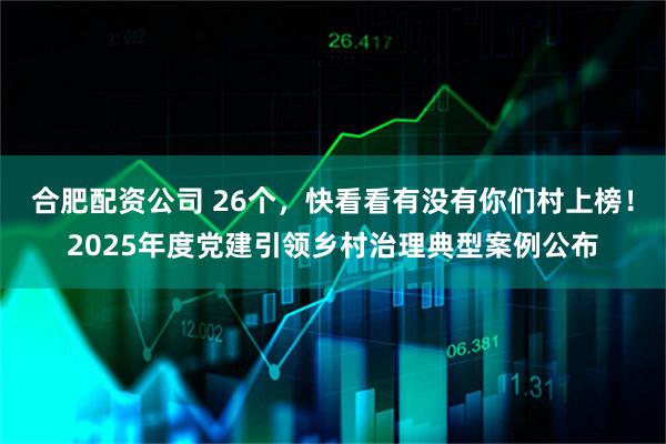 合肥配资公司 26个，快看看有没有你们村上榜！2025年度党建引领乡村治理典型案例公布